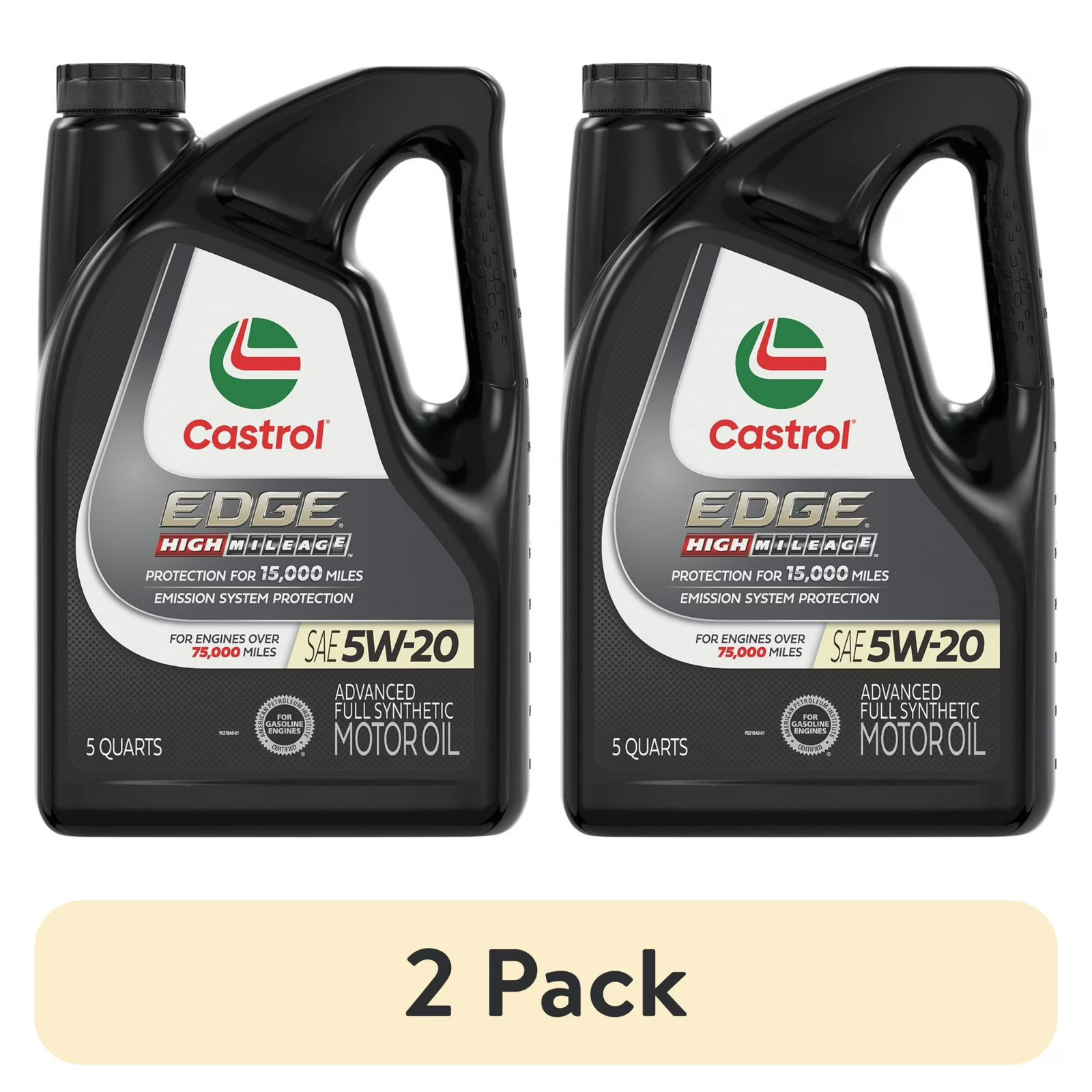 Castrol EDGE 5W-20 High Mileage Full Synthetic Motor Oil 2 Pack 5QT