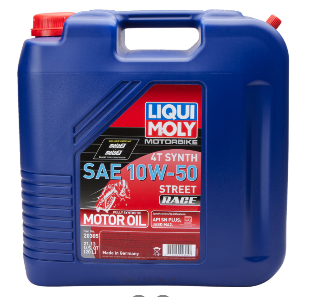 Liqui Moly Street Race Synthetic 4T Oil – 10W-50 – 20/Liter 20305