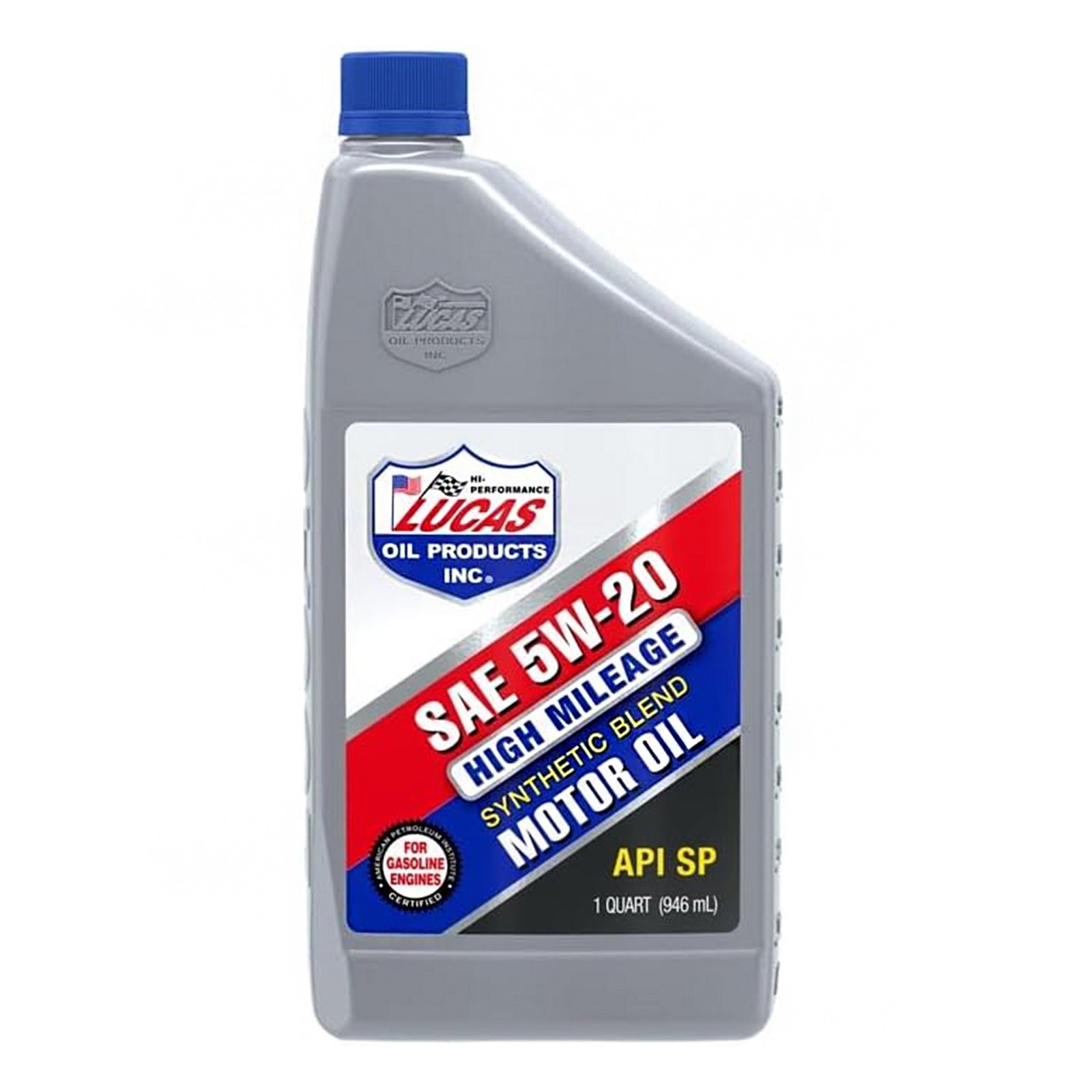 Lucas Oil SAE 5W-20 API SP High Mileage Synthetic Blend Engine Motor Oil 1 Quart