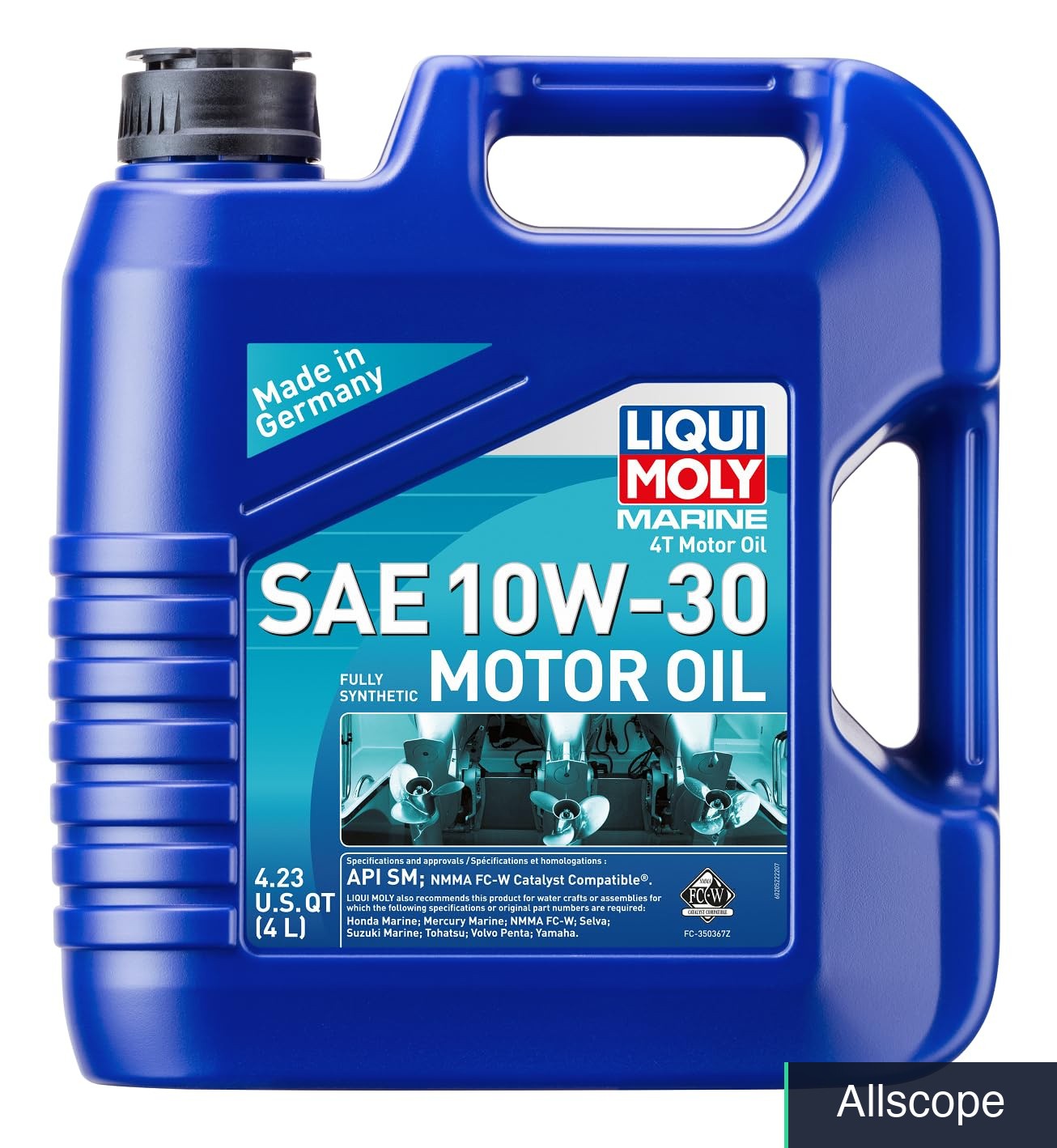 Marine 4T Motor Oil SAE 10W-30 4 Liter Turbocharged Catalytic Tested