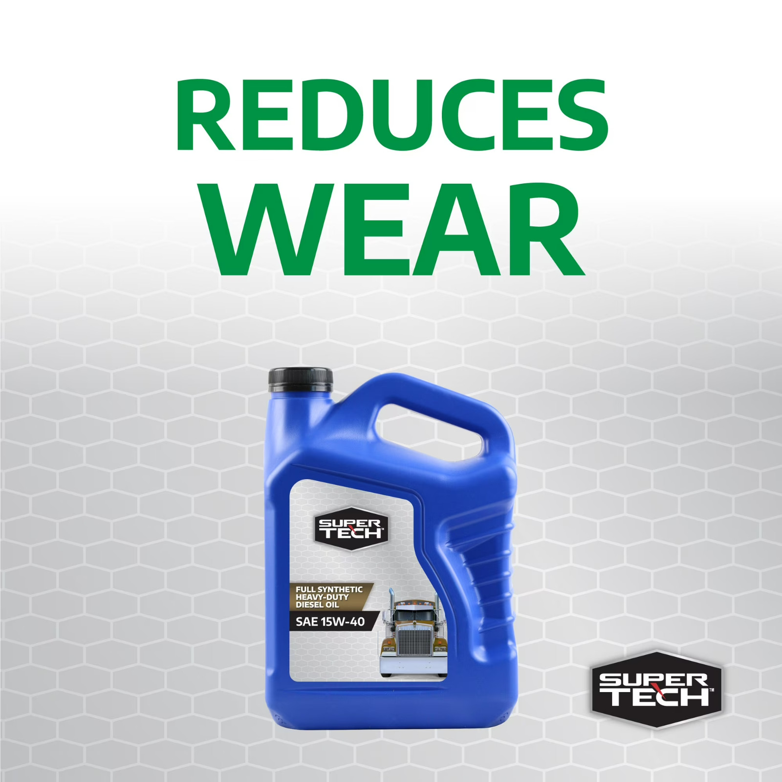 (3 pack) Super Tech Heavy Duty SAE 15W-40 Motor Oil, 1 Gallon