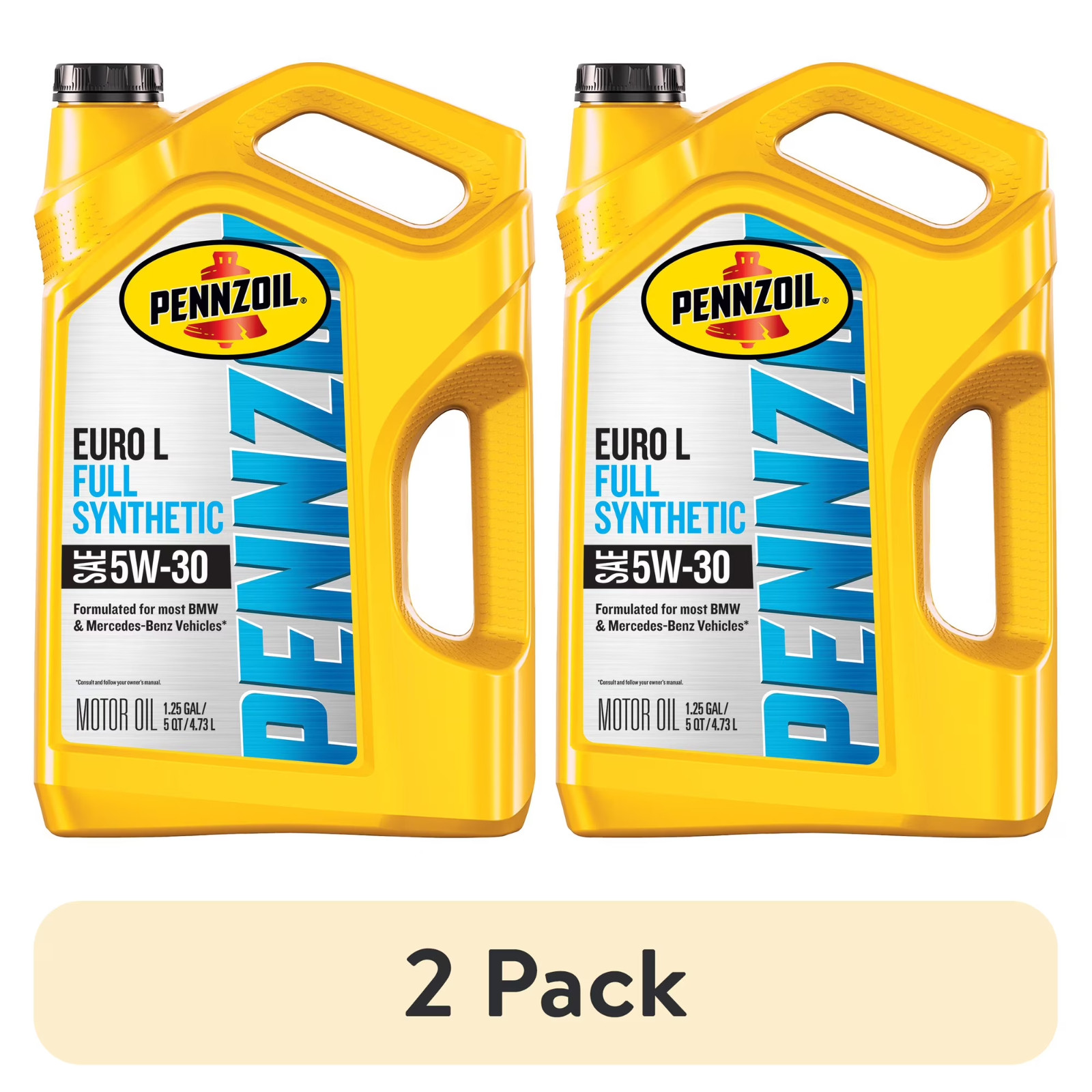 (2 pack) Pennzoil Platinum Euro L Full Synthetic 5W-30 Motor Oil, 5 Quart