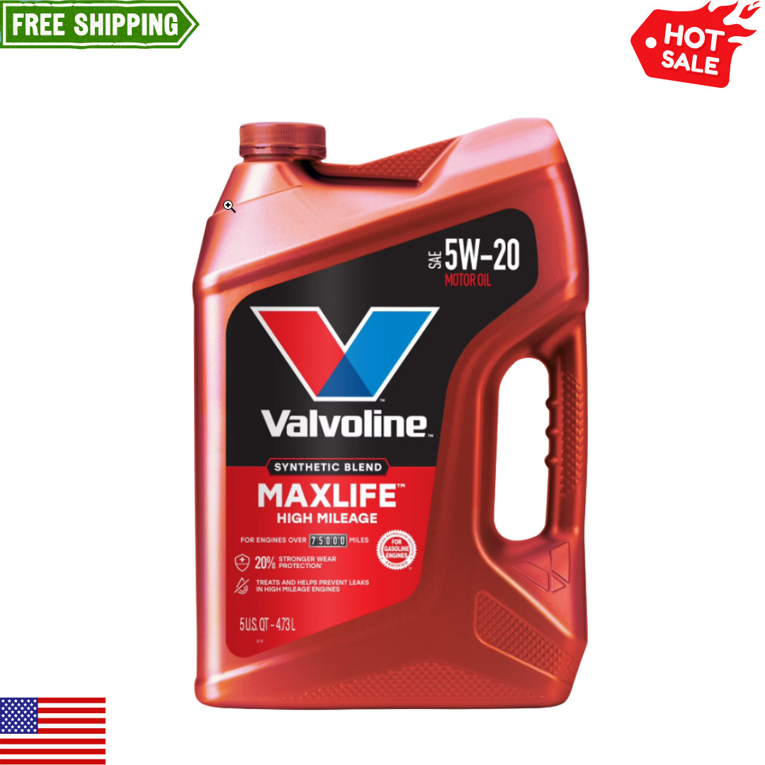 FreeShip-Valvoline MaxLife High Mileage 5W-20 Synthetic Blend Motor Oil 5 Quart
