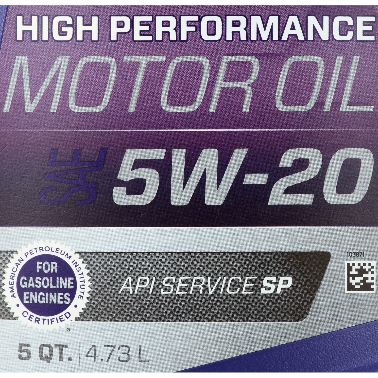 Royal Purple High Performance Motor Oil 5W-20 Premium Synthetic Motor Oil, 5 Qts