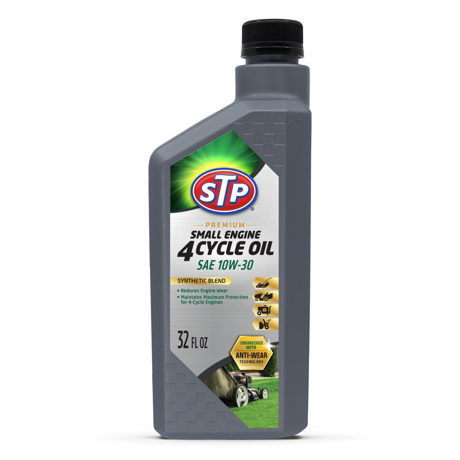 Premium Small Engine Oil 10W-30 – 32 Oz, Reduces Wear for Lawnmowers & Tractors