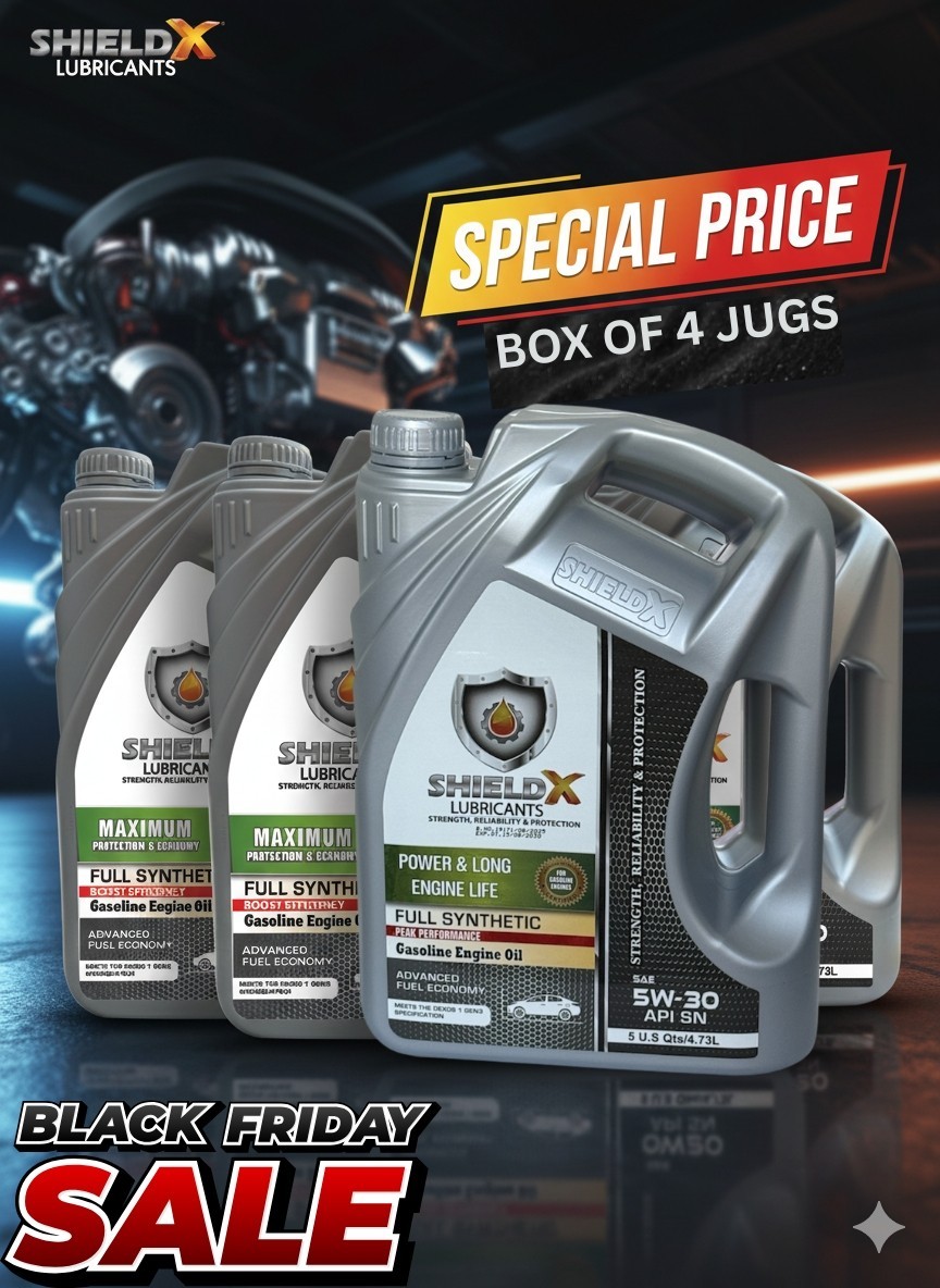 ShieldX Full Synthetic Motor Oil 5W-30 | High Performance 4 Pack of 5-Quart