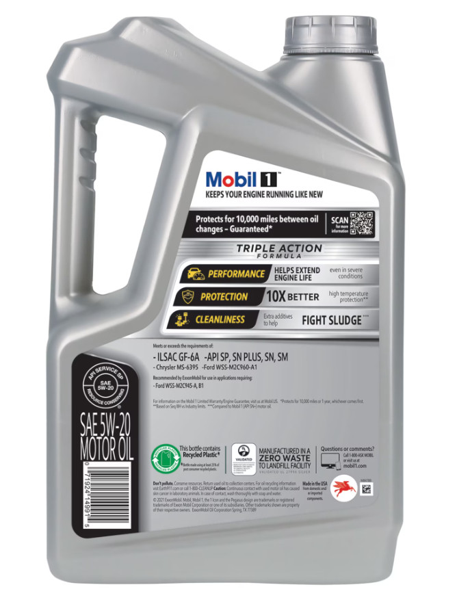 Mobil 1 120763 Advanced Full Synthetic 5W-20, 5 Quarts