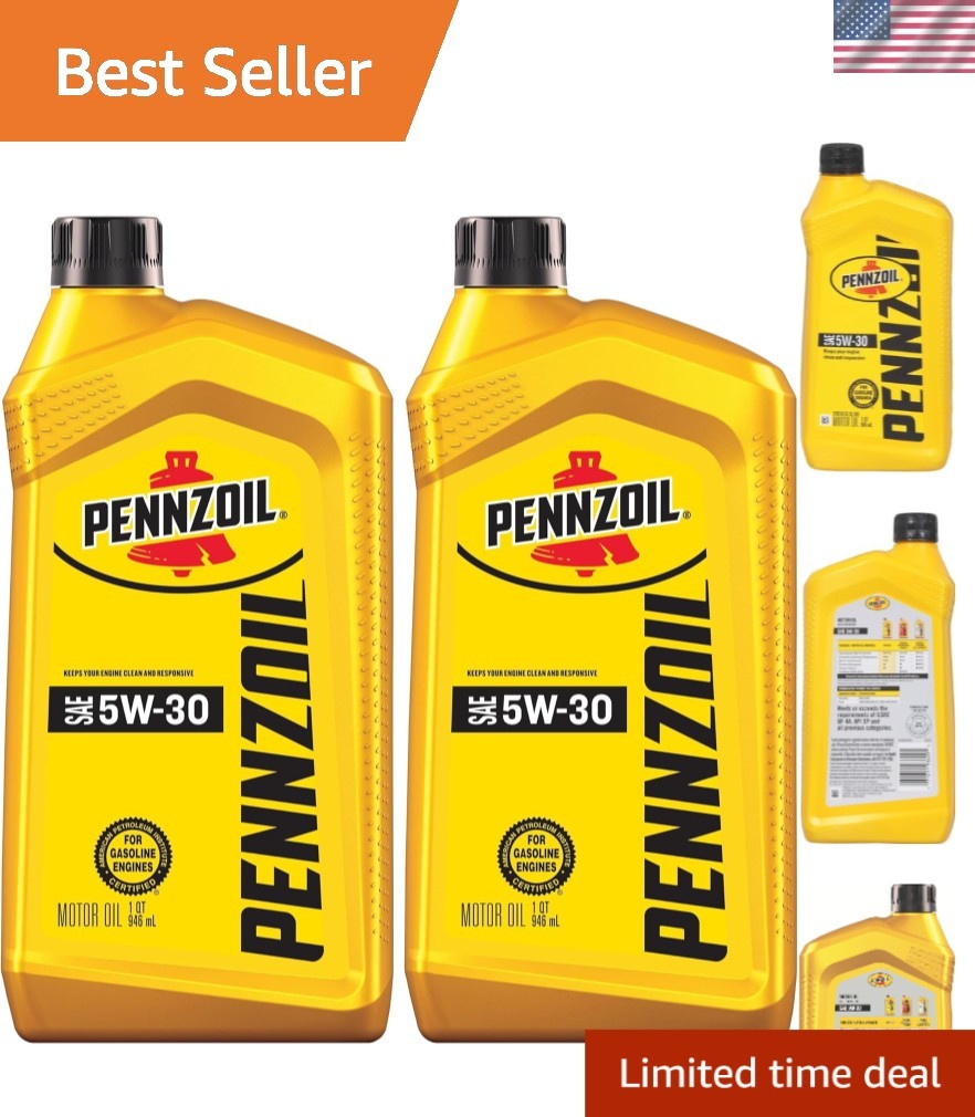 Efficient 5W-30 Synthetic Blend Motor Oil – 2 Quart Bundle for Vehicle Longevity