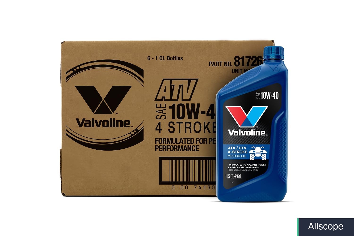 Motor Oil 10W-40 4-Stroke ATV UTV 1 Quart Case of 6 Advanced Protection