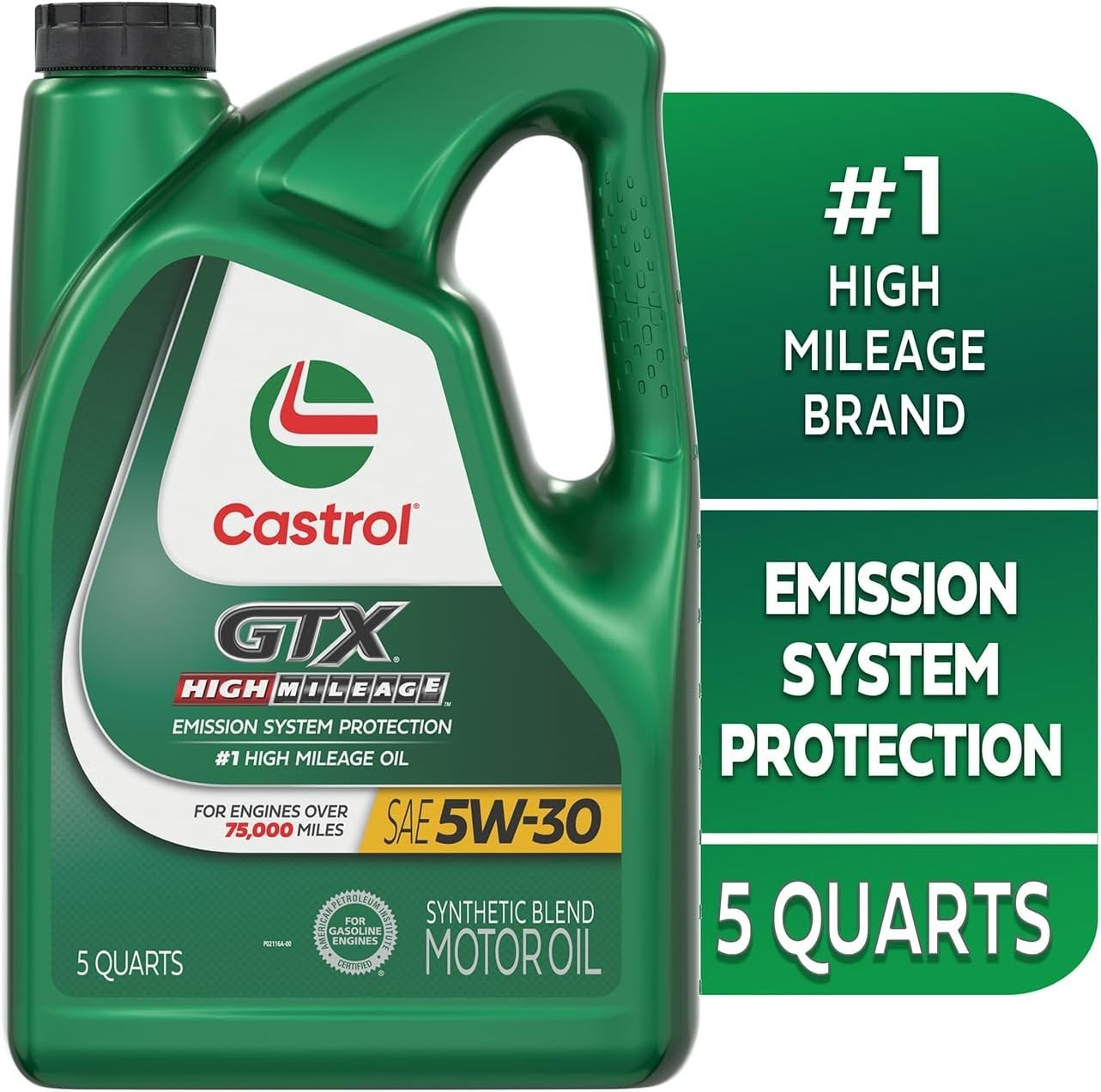 GTX High Mileage 5W-30 Synthetic Blend Oil – 5 Quart Ultimate Protection