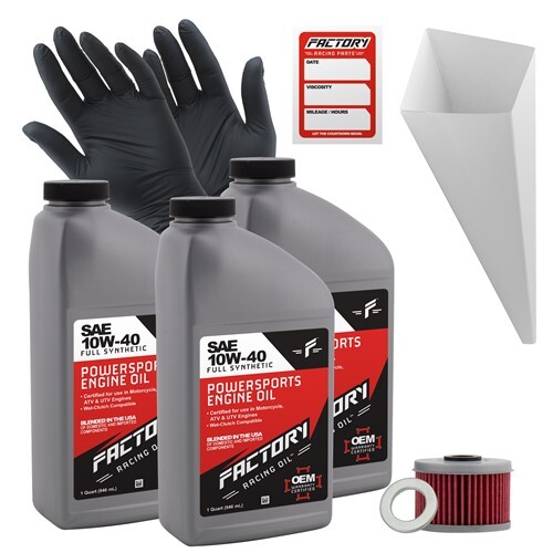 Factory Racing Parts 10W-40 3Qt Oil Change Kit For Honda TRX300 TRX350 TRX400