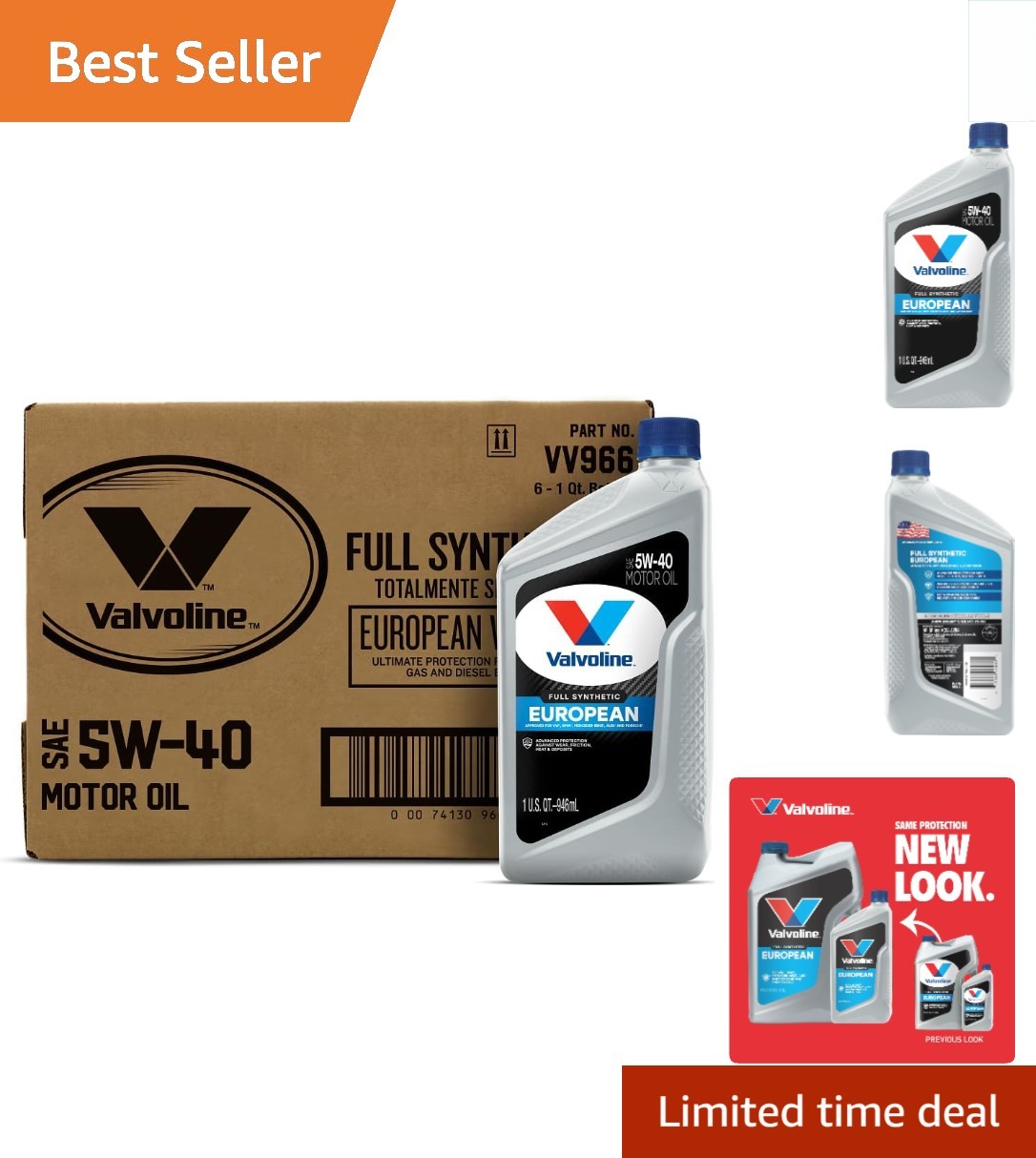 5W-40 Full Synthetic Motor Oil – Case of 6 x 1qt Bottles for Engine Care