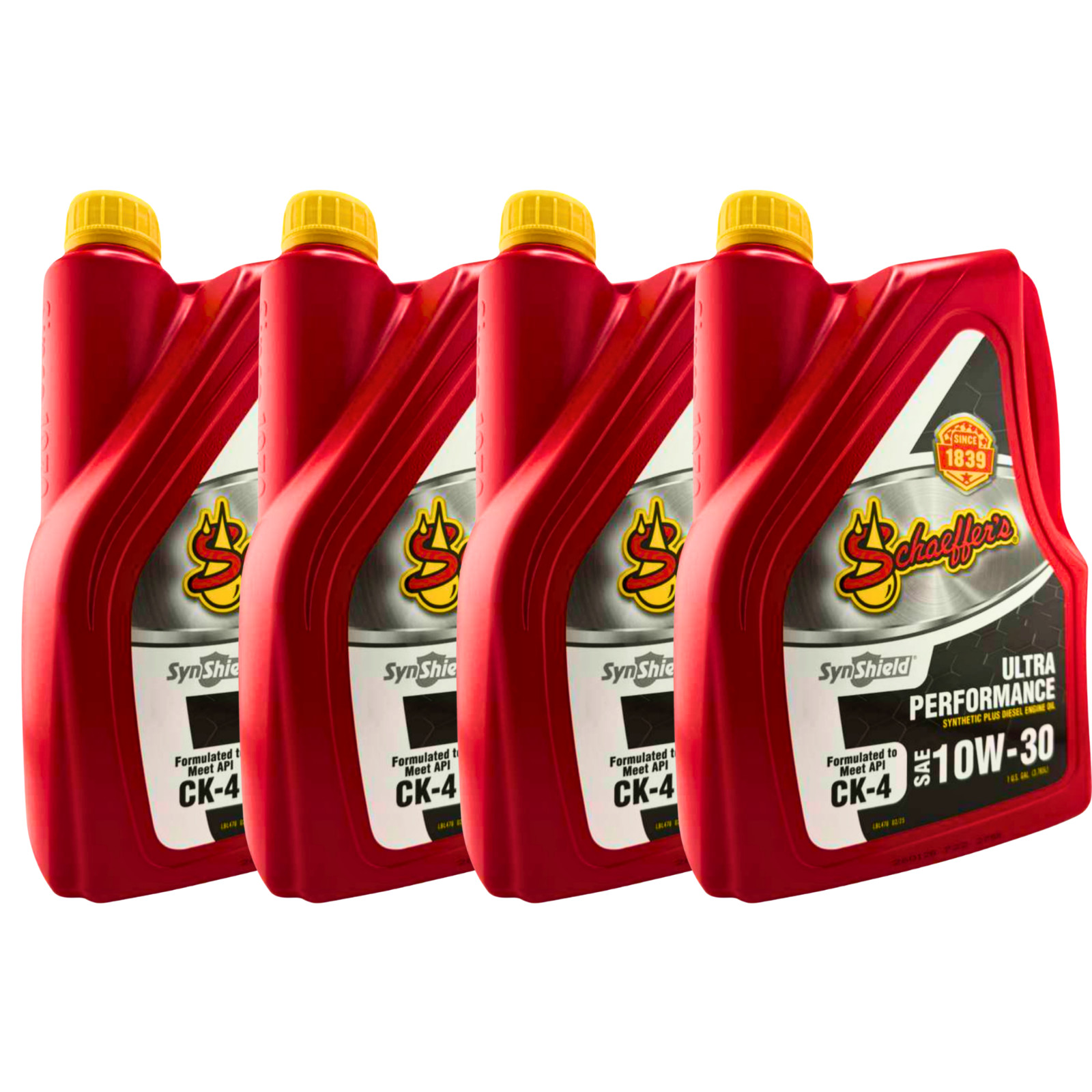 Schaeffer’s 722 SynShield Ultra Performance 10W-30 Diesel Oil, 1 Gal. – 4 Pack