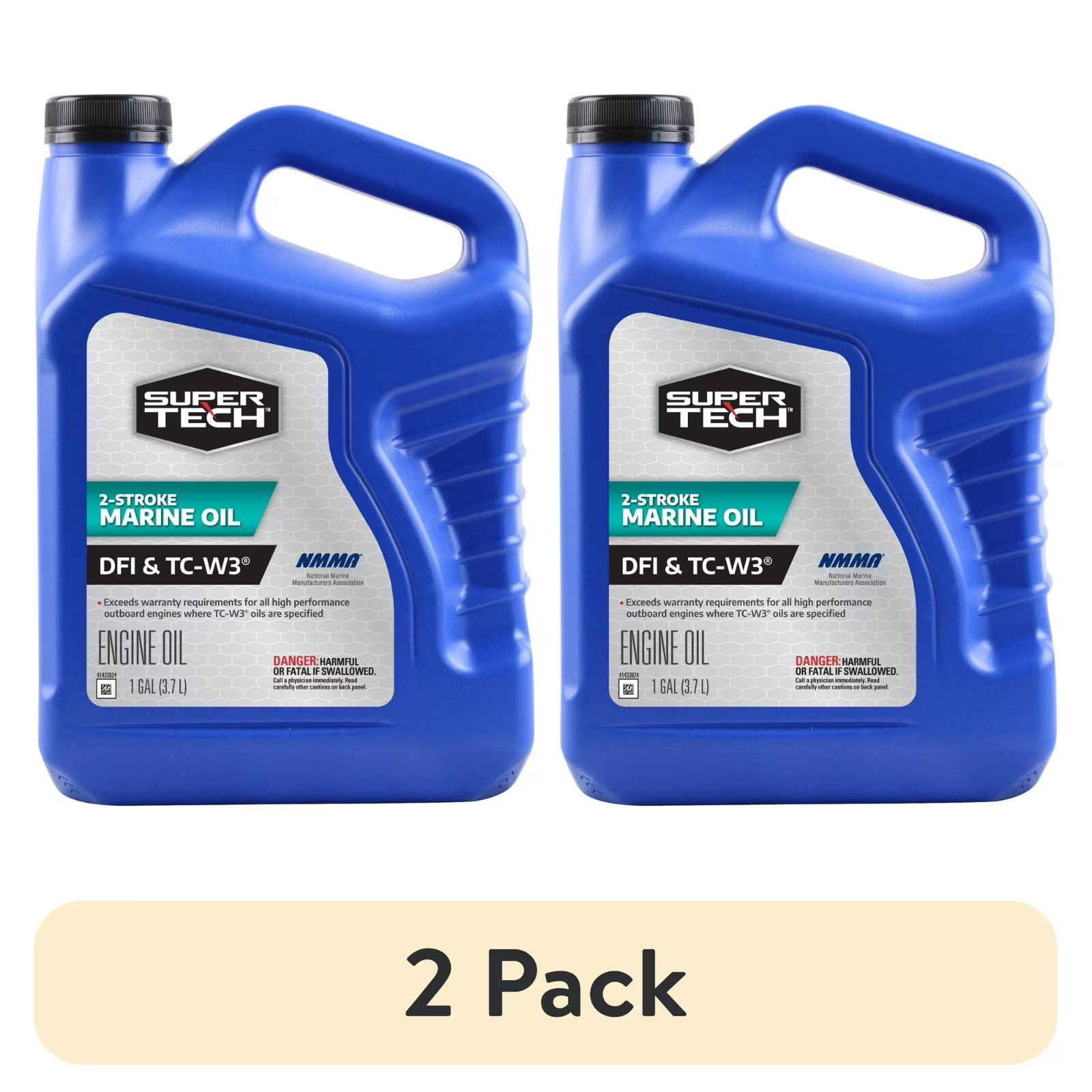 (2 pack) Super Tech TC-W3 High-Performance Marine Outboard 2 Cycle Engine Oil