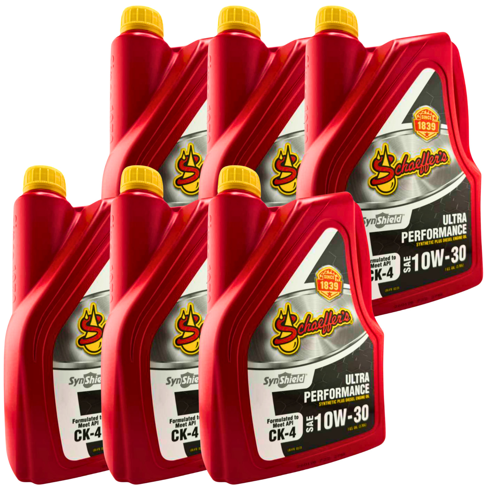 Schaeffer’s 722 SynShield Ultra Performance 10W-30 Diesel Oil, 1 Gal – Case of 6