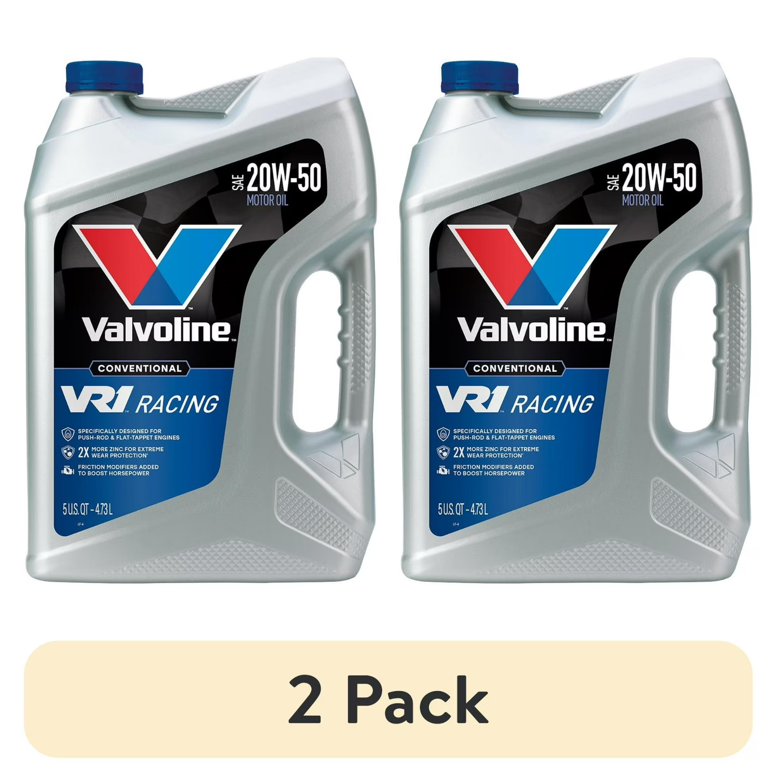 (2 pack) Valvoline VR1 Racing Motor Oil SAE 20W-50