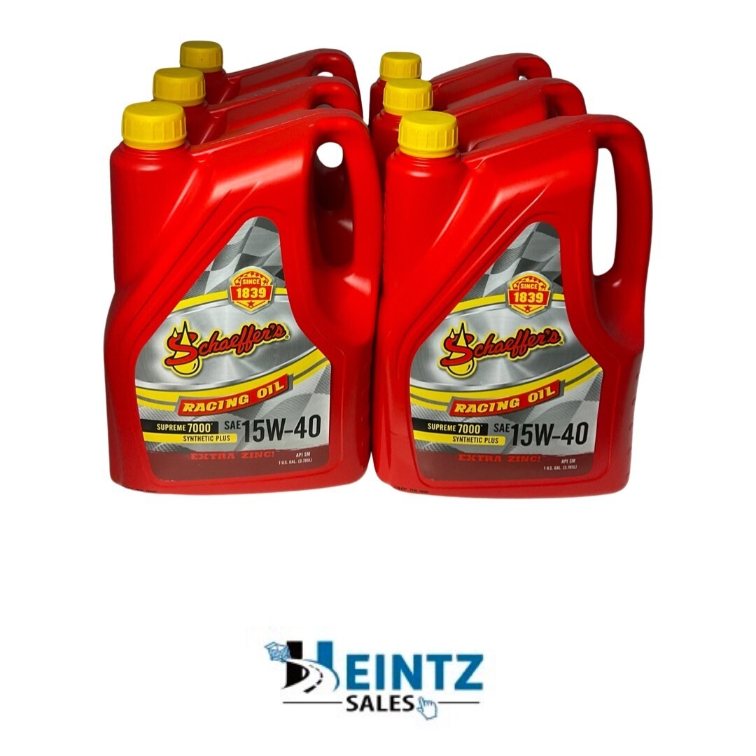 Schaeffer’s 708 6-Pack Supreme 7000 Synthetic Plus Racing Oil SAE 15W-40