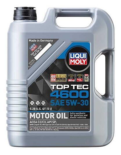 Liqui Moly 5L Top Tec 4600 Motor Oil SAE 5W30 for BMW Mercedes-Benz (Case of 4)