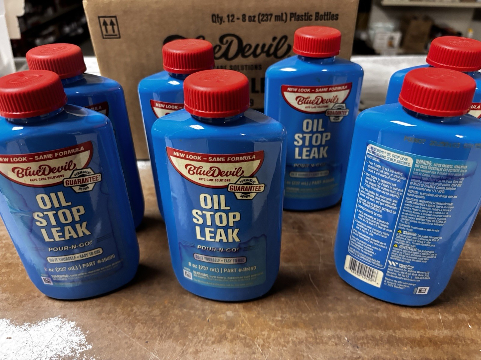 Blue Devil Oil Stop Leak #49499 – 8 oz. For gas or diesel Seals Bad. SOLD EACH