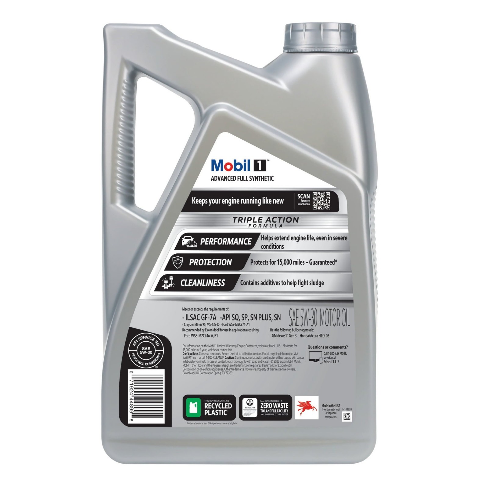 Mobil 1 Advanced Full Synthetic Motor Oil 5W-30, 5 Quart -2 pack