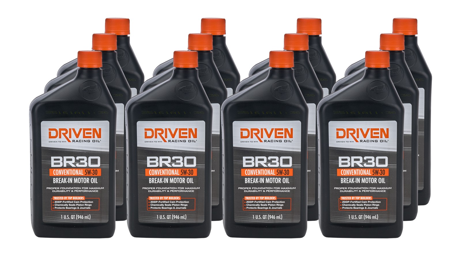 Driven Racing Oil BR30 5W30 Break-In Oil – 12 Qt Set, High Zinc Formula
