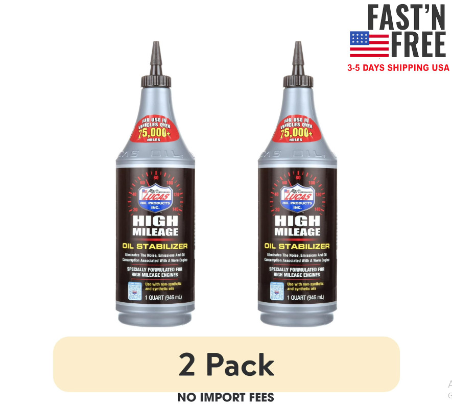 (2 pack) Lucas Oil Products High Mileage Oil Stablizer (1 qt.)