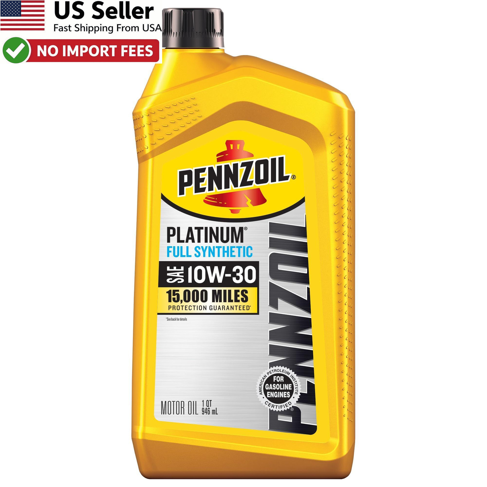 Pennzoil Platinum Full Synthetic 10W-30 Engine Motor Oil 1 Quart Case FROM USA