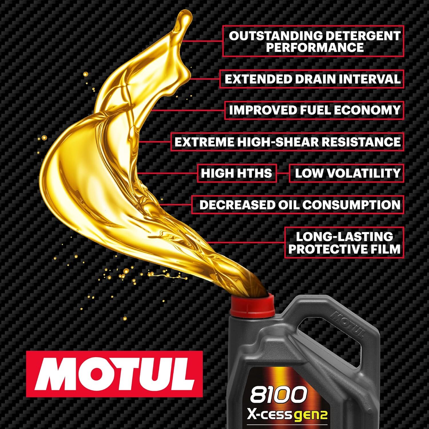 Motul 8100 X-Cess Gen2 5W40 – 100% Synthetic Oil – 5L 109776 2 Pack