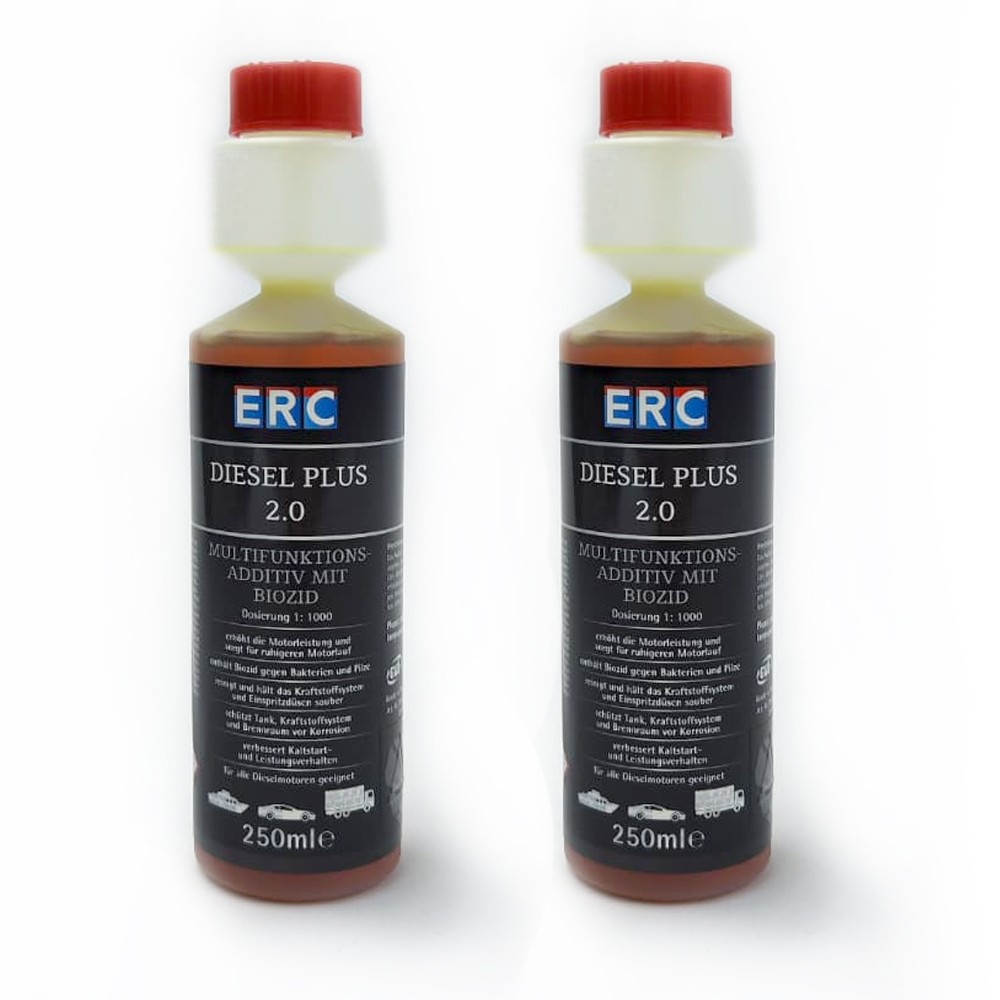 2x 250ml ERC Diesel Plus 2.0 Biocide 1:1000 Concentrate Car Boats Against Diesel Plague