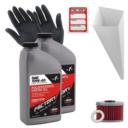 Factory Racing Parts 10W40 2Qt Oil Change Kit For Honda TRX300EX TRX400EX XR650R