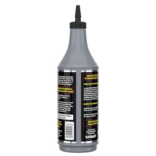 Lucas Oil 10118 High Mileage Oil Stabilizer – 1 Quart (Pack of 12)