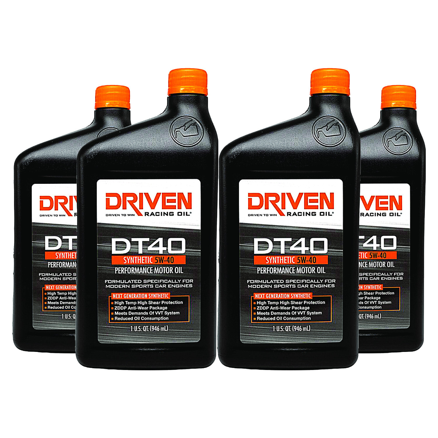 Driven Motor Oil – DT40 Racing Oil – High Zinc – 5W40 – Synthetic – 4qt – 02406
