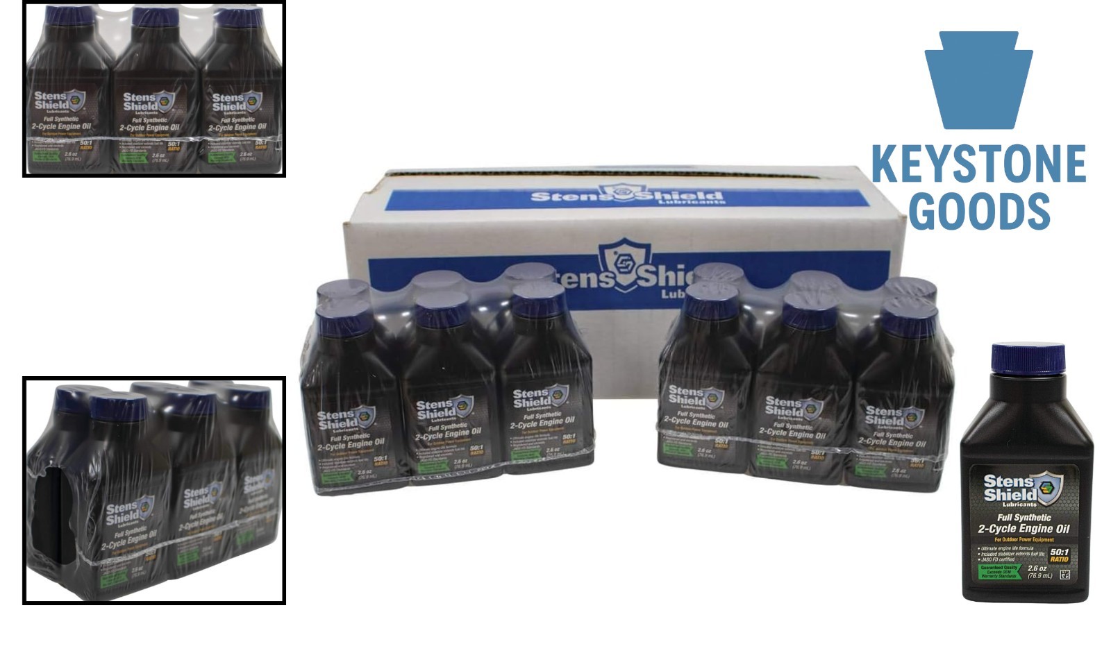 Shield Full Synthetic 2-Stroke Engine Oil, 24 Bottles, Blue, for Lawn Mowers …