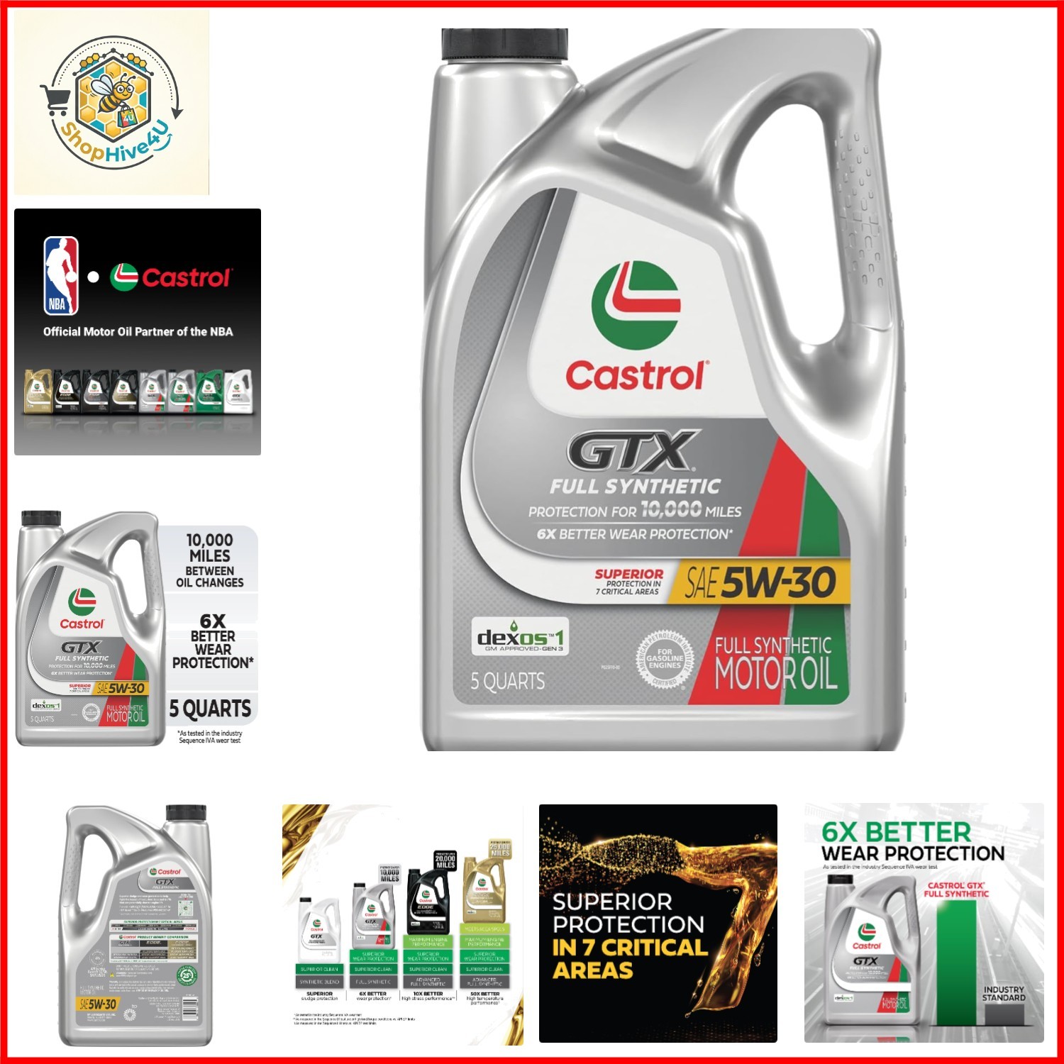 GTX Full Synthetic 5W-30 Motor Oil, 5 Quarts