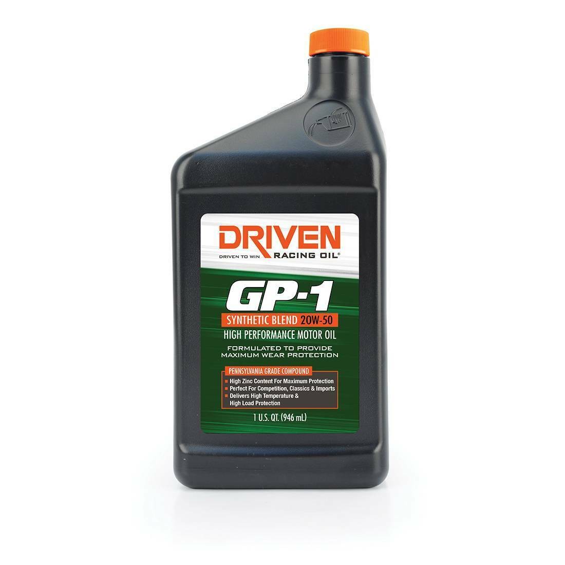 Driven 19506 GP-1 Synthetic Blend High Performance Motor Oil 20W-50 – 1 Quart