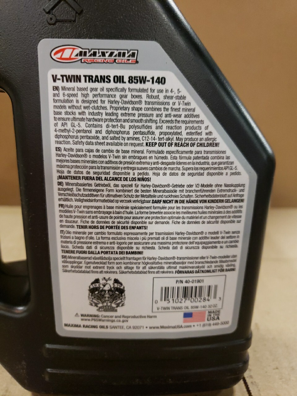 Maxima Racing Oils V-Twin Transmission Oil SAE 85W-140 | 1 Quart