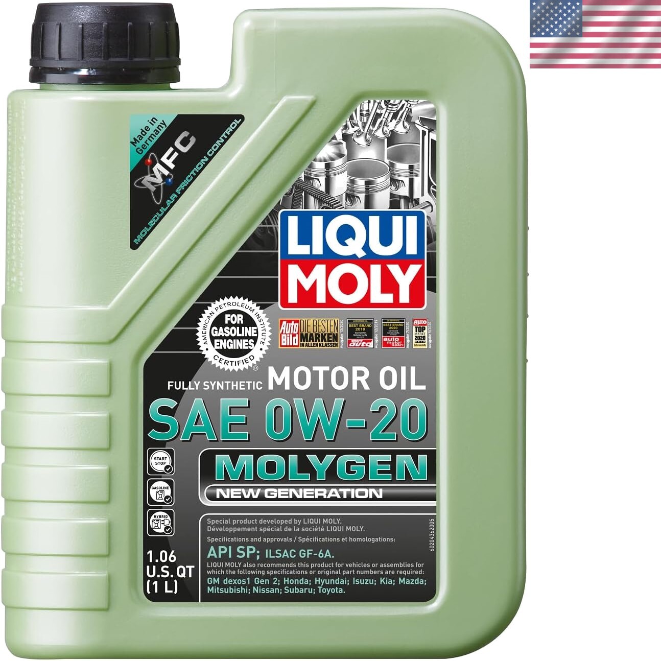 Advanced Molygen 0W-20 Fully Synthetic Engine Oil 1L – Optimal Engine Protection