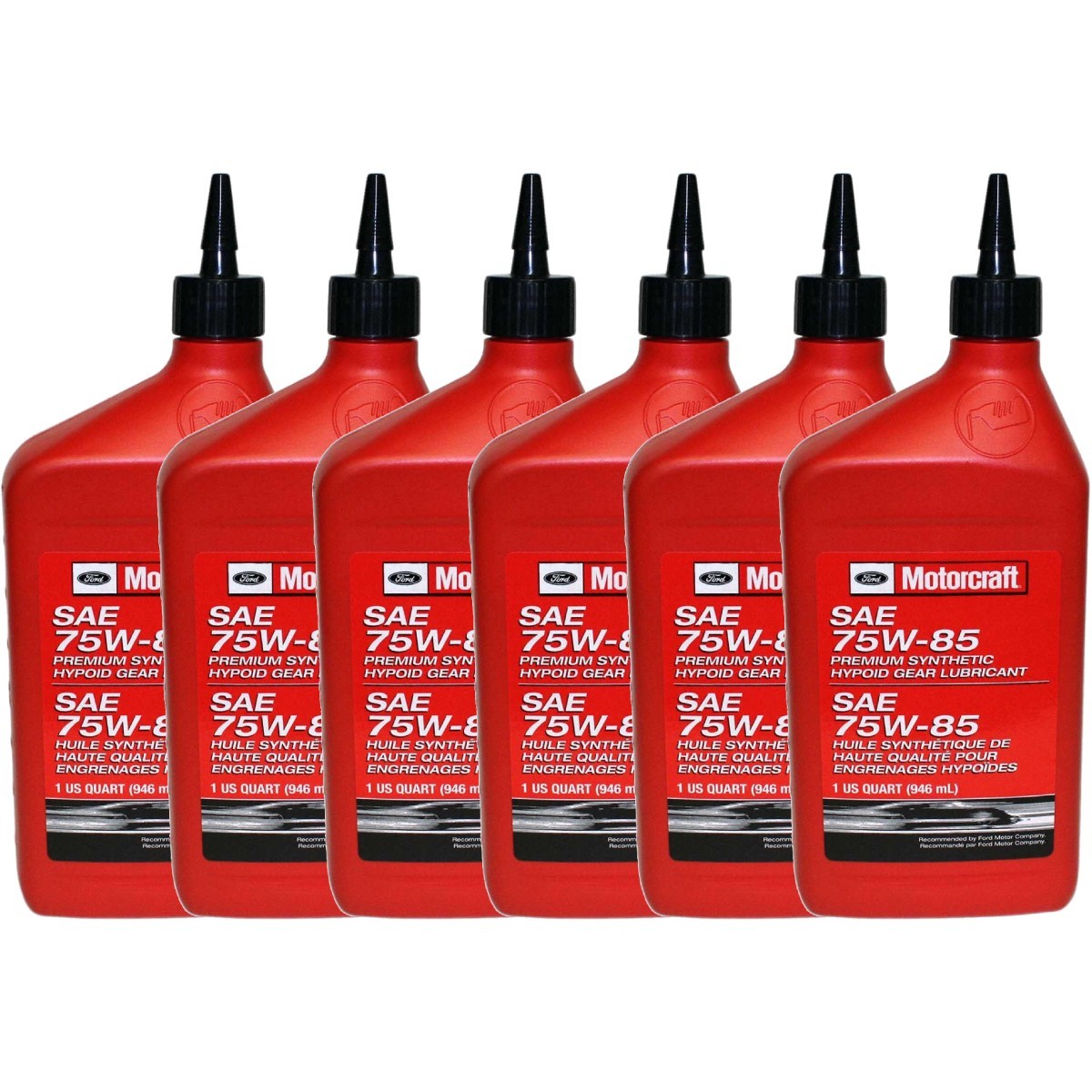 Motorcraft XY75W85QL SAE 75W-85 Synthetic Hypoid Gear Lubricant, Case of 6 Quart