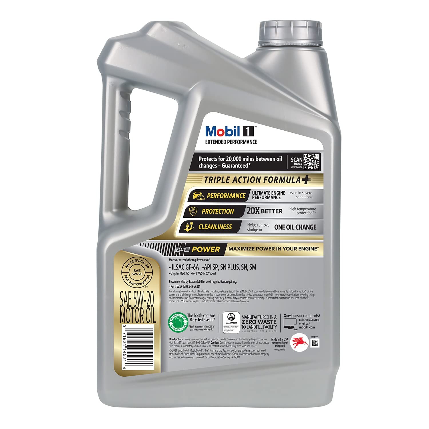 Motor Oil Mobil 1 Extended Performance Full Synthetic 5W-20 5 Quart