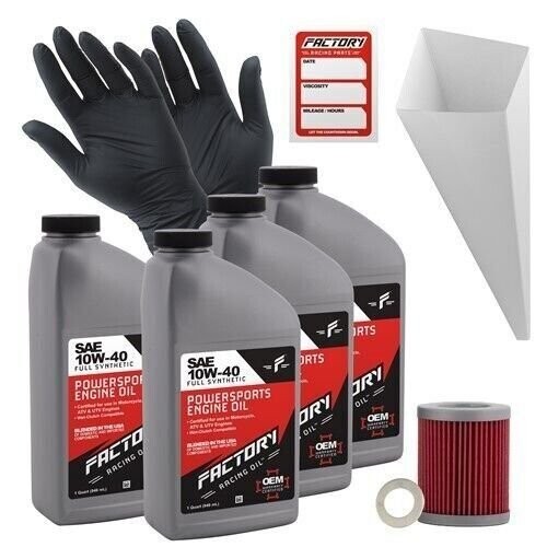 Factory Racing Parts 10W40 4Qt Oil Change Kit For Suzuki LT 4WD, LT-F300F