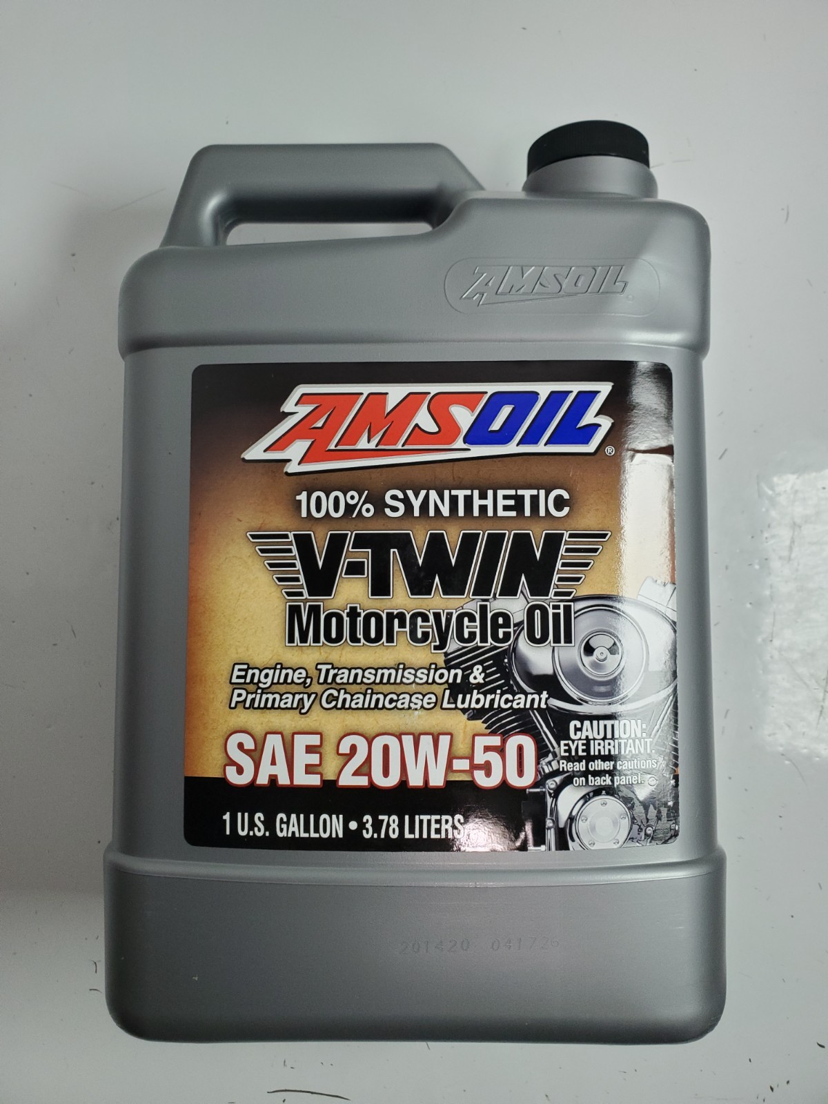 NEW AMSOIL SAE 20W-50 100% Synthetic V-Twin Motorcycle Oil – 1 Gallon