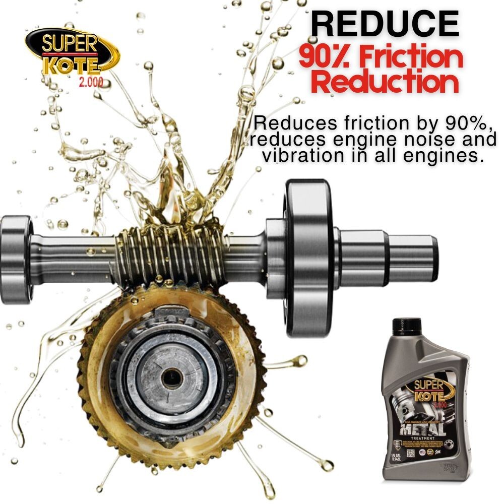 SUPERKOTE 2000 Super Lubricant Heavy Duty Anti Friction Engine Treatment 1Q