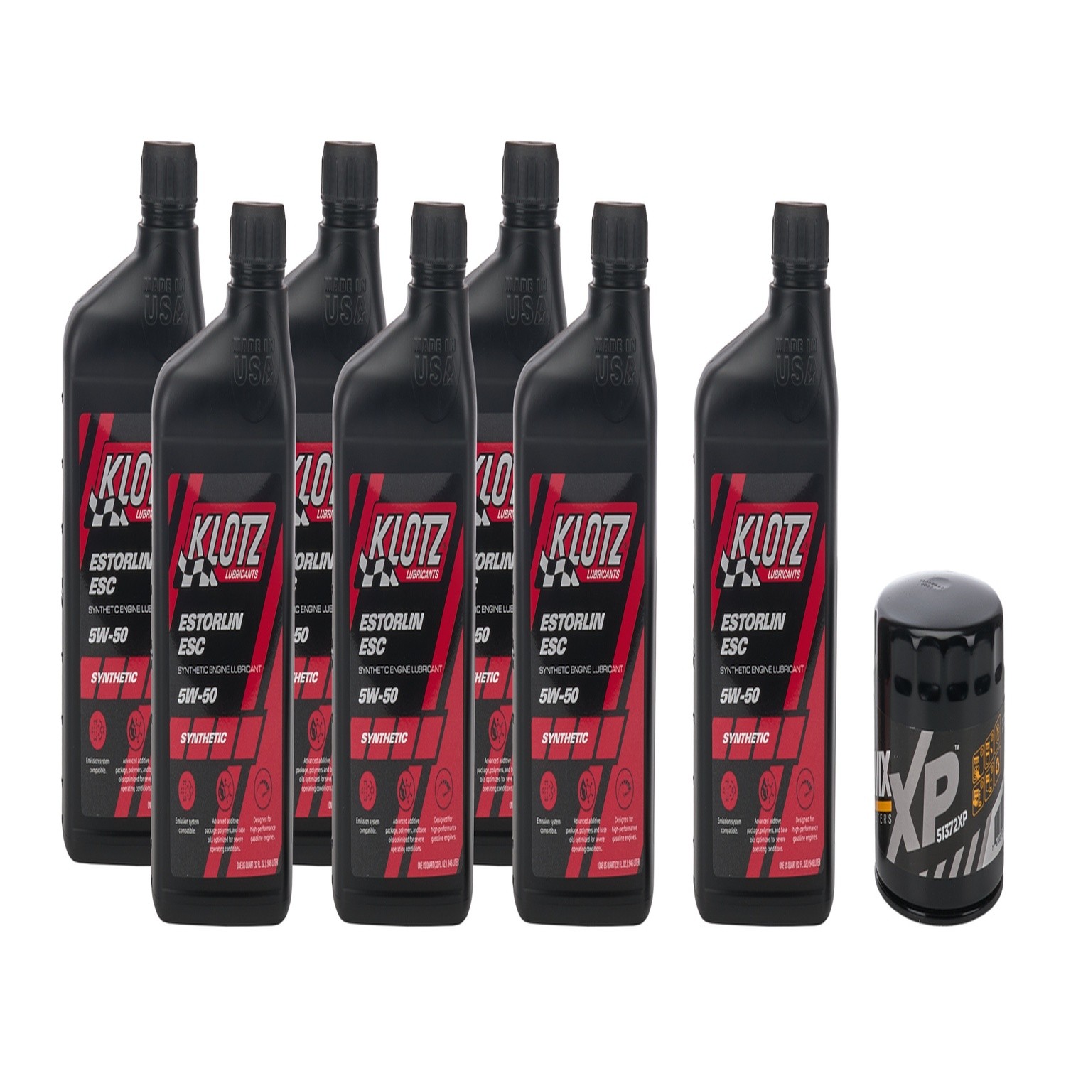 Klotz KT-411, Estorlin ESC 5W50 Motor Oil Set of 7 for Ford Mustang 2007-12