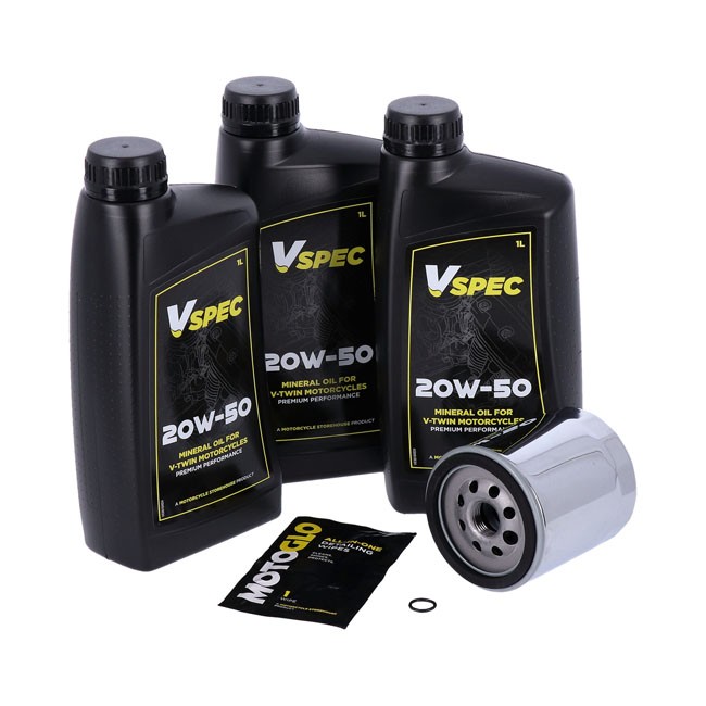 MCS, engine oil maintenance kit. 20W50 Minerals 00-17 Softail; 99-1…