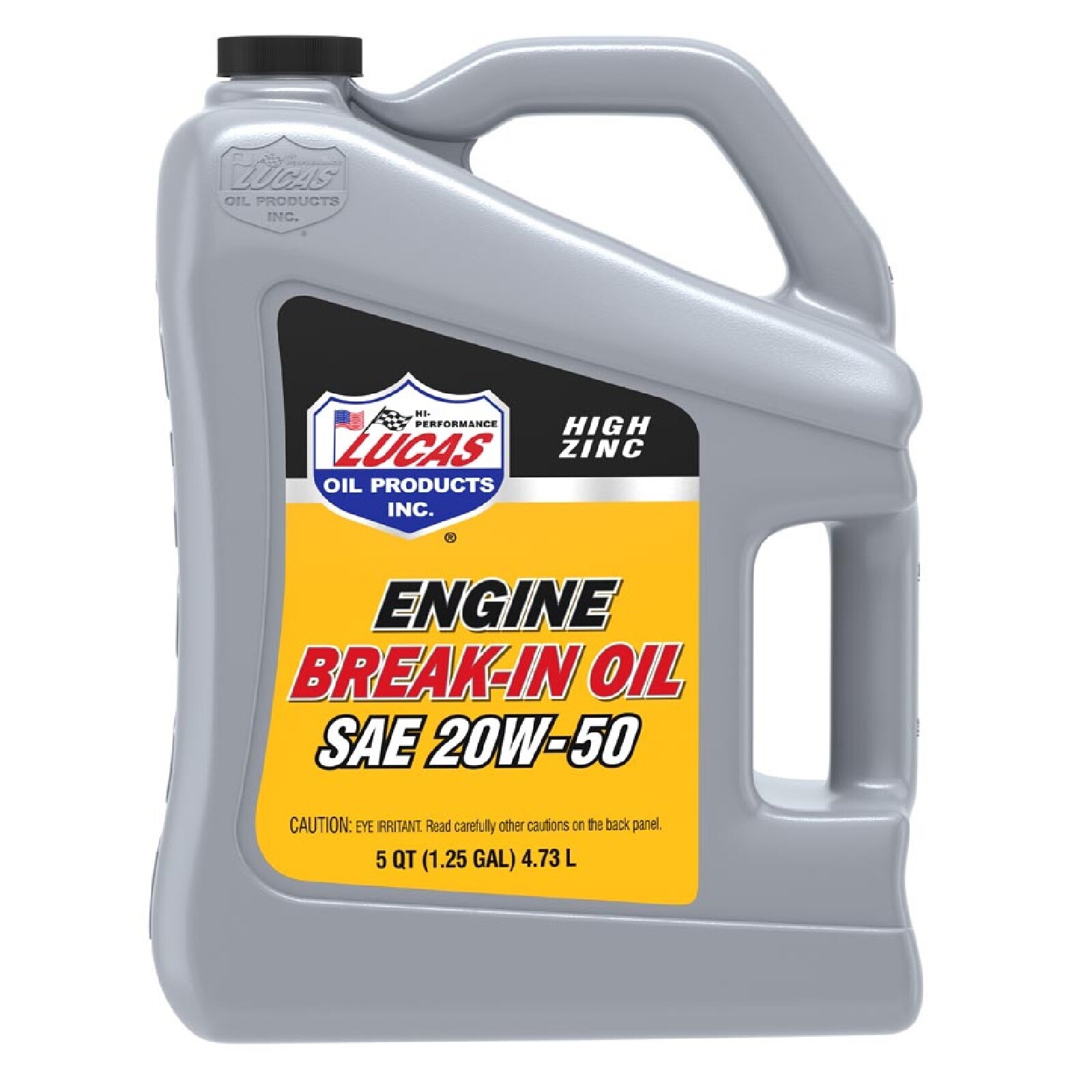 Lucas Oil High Zinc SAE 20W-50 Engine Break-In Oil 5 Quart Bottle Single 10636