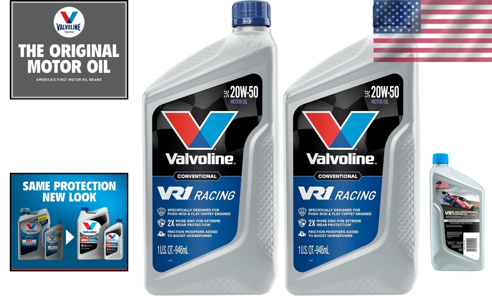 VR1 Racing SAE 20W-50 Motor Oil 1 QT – Pack of 2 for Ultimate Engine Protection