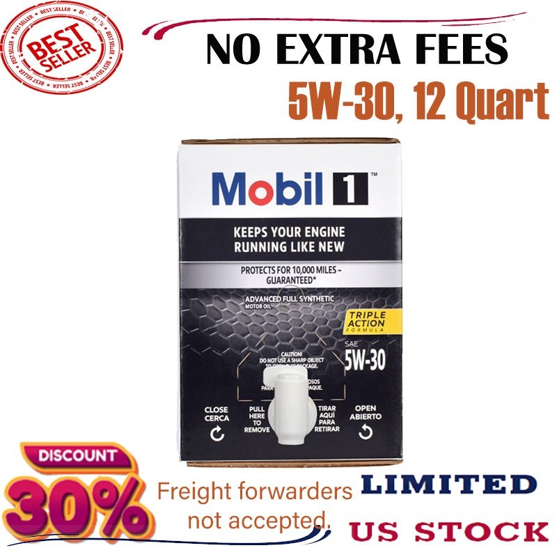 Mobil 1 Advanced Full Synthetic Motor Oil 5W-30, 12 Quart, Engine Longevity
