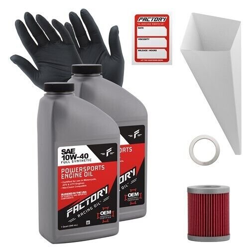 Factory Racing Parts SAE 10W-40 2qt Oil Change Kit Fits Suzuki Quadrunner LT160