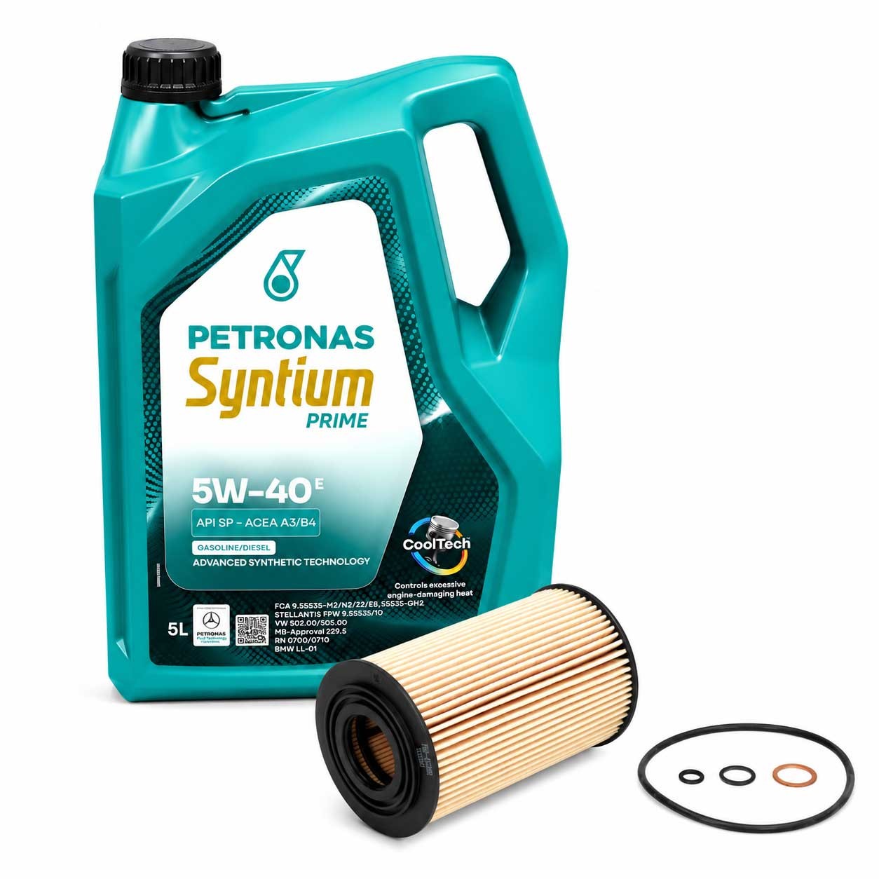 PETRONAS Prime E 5W-40 Oil & Filter Set for BMW 3 Series E30 E36 E46