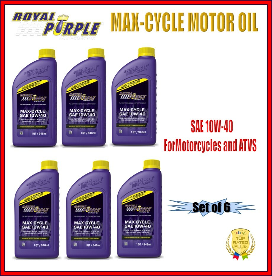 Royal Max-Cycle Motor Oil 10W-40 Motorcycle & ATV 1-Qt. Bottle Set of 6 06315